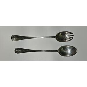 Vintage Sheffield England Silverplate 13" Serving Spoon & Fork Set